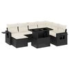 vidaXL 9-tlg. Garten-Sofagarnitur mit Kissen Schwarz Poly Rattan
