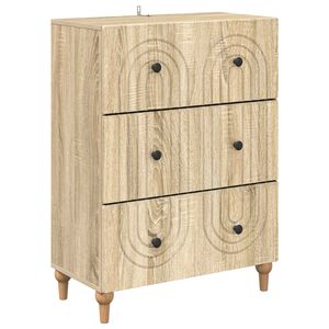 vidaXL Schubladenschrank Sonoma-Eiche 66 x 34,5 x 90 cm Holzwerkstoff