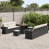 vidaXL Garten-Sofa-Set 10 pcs Schwarz Poly-Rattan