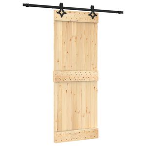 vidaXL Schiebet&uuml;r 80 x 210 cm Massivkiefer (Unbehandelt)