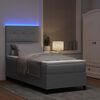 vidaXL Boxspringbett mit Matratze mit LED Hellgrau 90 x 200 cm Stoff