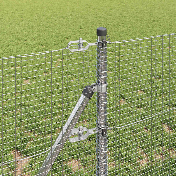 vidaXL Zaunpfosten Silber 10 x 0,6 m (16 x 16 mm Netz) Stahl