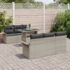 vidaXL Gartensofa-set mit Kissen 7 pcs Hellgrau Poly-Rattan