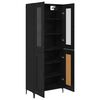 vidaXL Highboard Schwarz Eichen-Optik 69,5 x 34 x 180 cm Holzwerkstoff