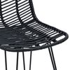 vidaXL Barstuhl 2 pcs Schwarz 44,5 x 53 x 111 cm Rattan und Eisen