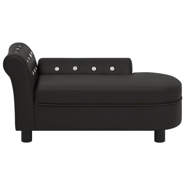 vidaXL Hundesofa Schwarz 83x45x42 cm Kunstleder