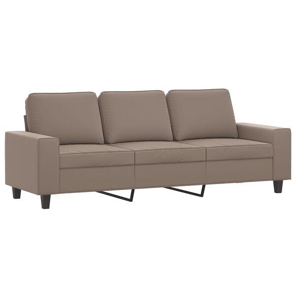vidaXL 3-Sitzer-Sofa mit Hocker Taupe 180 cm Mikrofasergewebe