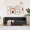 vidaXL Chesterfield-Sofa 3-Sitzer Schwarz Kunstleder