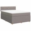 vidaXL Boxspringbett mit Matratze Taupe 140x190 cm Stoff