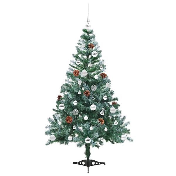 vidaXL K&uuml;nstlicher Weihnachtsbaum Gr&uuml;n 150 cm PVC und Stahl