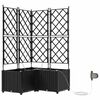 vidaXL Garten-Pflanzgef&auml;&szlig; 3 Stk. Schwarz 80 x 80 x 142 cm PP
