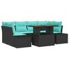 vidaXL Garten Essgruppe 7 stk. 6-Sitzanzahl Schwarz und Teal