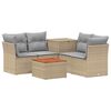 vidaXL Sofa Set 6 stk. Beige und Hellgrau Polyrattan und Stahl
