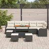 vidaXL Garten-Sofa-Set mit Kissen mit Kissen 10 pcs Schwarz und Creme