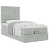 vidaXL Ottoman-Bett mit Matratzen Hellgrau 90x190 cm Samt