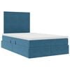 vidaXL Bett mit Stauraum und LED mit Matratze Blau 120 x 190 cm Samt
