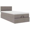vidaXL Ottoman-Bett mit Matratze Taupe 100x200 cm Stoff