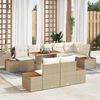 vidaXL Garten-Sofa-Set mit Speicher 9 pcs Beige Poly Rattan