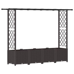 vidaXL Hochbeet mit Rankgitter und Dach Braun 203 x 40 x 138 cm PP