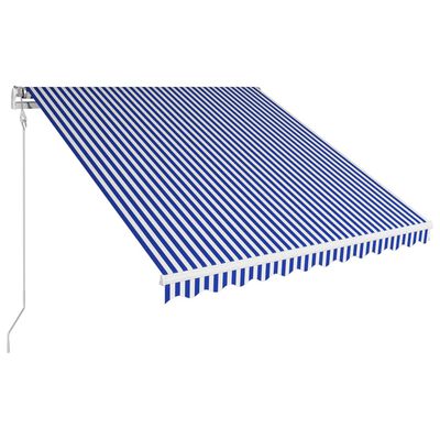 vidaXL Automatisch Einziehbare Markise 350×250 cm Blau und Weiß