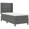 vidaXL LED Boxspringbett mit Kopfteil Dunkelgrau 80 x 200 cm Stoff