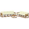 vidaXL Outdoor-Sofagarnitur mit Kissen 9 pcs Natur und Creme