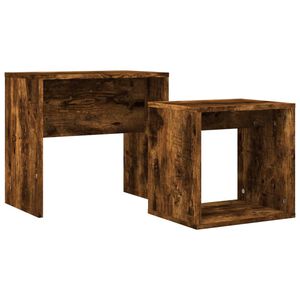vidaXL Satztische 2 Stk. R&auml;uchereiche Holzwerkstoff