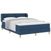vidaXL Boxspringbett mit Kopfteil Blau 160 x 200 cm Stoff