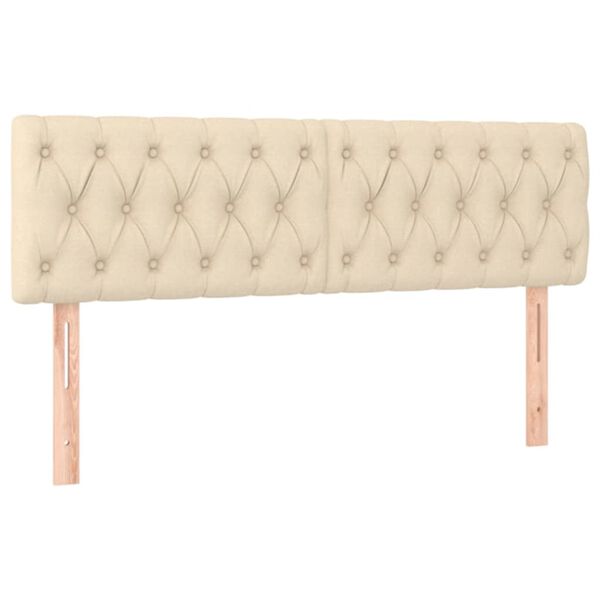 vidaXL Kopfteile Creme 160x7x78/88 cm Stoff