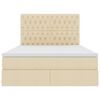 vidaXL Bett mit Stauraum und LED mit LED Creme 140 x 200 cm Polyester