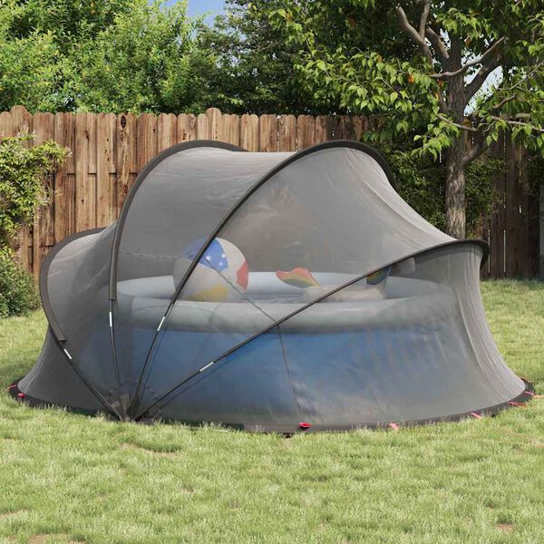 vidaXL Pool-Dome Schwarz 336 x 322 x 160 cm