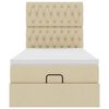 vidaXL Ottoman-Bett mit Matratze Creme 100x200 cm Stoff
