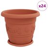 vidaXL Blument&ouml;pfe 24 stk. Ziegelrot &Oslash; 34 x 28 cm Kunststoff