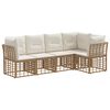 vidaXL Outdoor-Sofagarnitur mit Kissen 5 pcs Natur Polyester