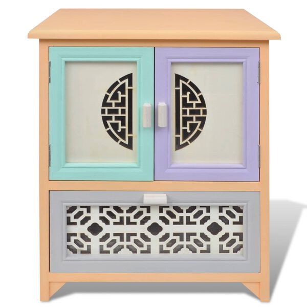 vidaXL Seitenschrank Mehrfarbig 46 x 34 x 55,5 cm Paulownia-Holz