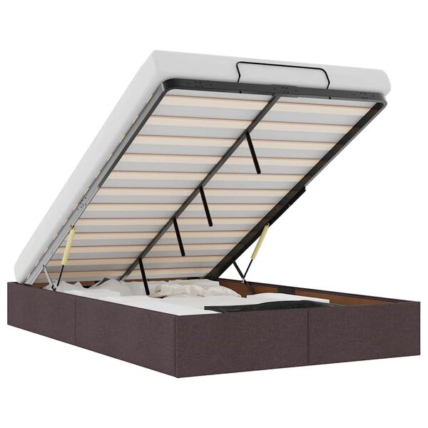vidaXL Ottoman-Bett ohne Matratze Dunkelbraun 120x200 cm Stoff