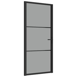 vidaXL Innent&uuml;r 93x201,5 cm Schwarz ESG-Glas und Aluminium