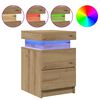 vidaXL LED-Nachttische 2 Stk. Artisan-Eiche 35x39x55 cm Holzwerkstoff