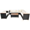 vidaXL 6-tlg. Garten-Lounge-Set mit Auflagen Poly Rattan Schwarz