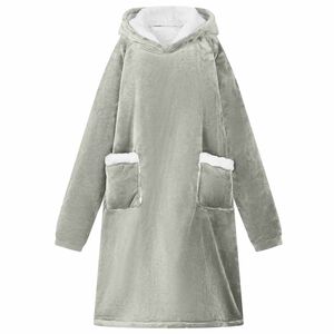 vidaXL Decken-Hoodie Grau L Fleece und Flanell