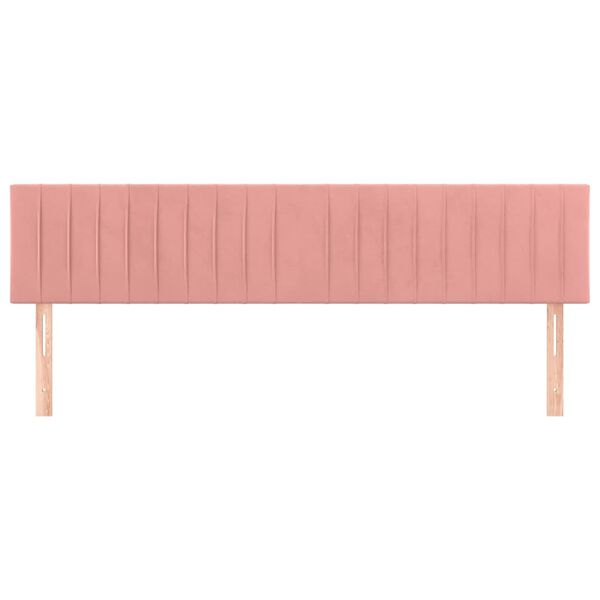 vidaXL Kopfteile 2 Stk. Rosa 90x5x78/88 cm Samt