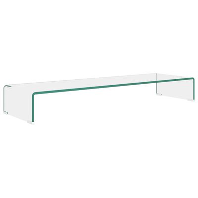 vidaXL TV-Tisch/Bildschirmerhöhung Glas Transparent 100x30x13 cm