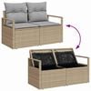 vidaXL Sofa Set mit Kissen 4 pcs Beige und Hellgrau Poly-Rattan