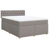 vidaXL Boxspringbett mit Matratze Taupe 140x200 cm Stoff