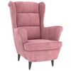 vidaXL Ohrensessel mit Hocker Rosa Samt