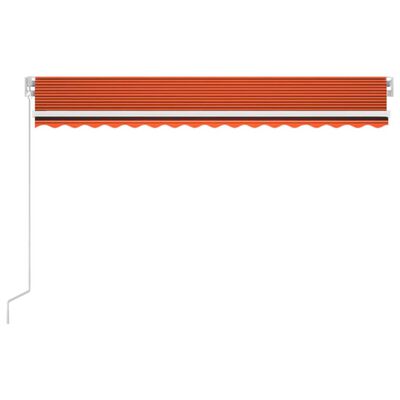 vidaXL Markise Manuell Einziehbar mit LED 400x300 cm Orange und Braun