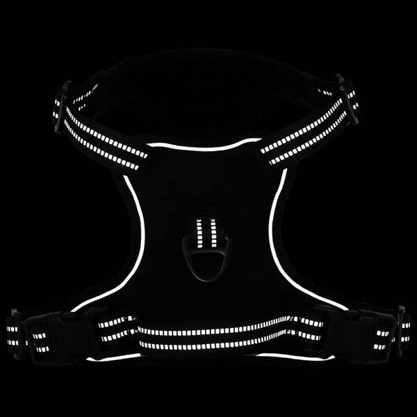 vidaXL Hundegeschirr Reflektierend Verstellbar Schwarz S