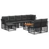 vidaXL Outdoor-Sofagarnitur 10 pcs Schwarz und Dunkelgrau Polyester
