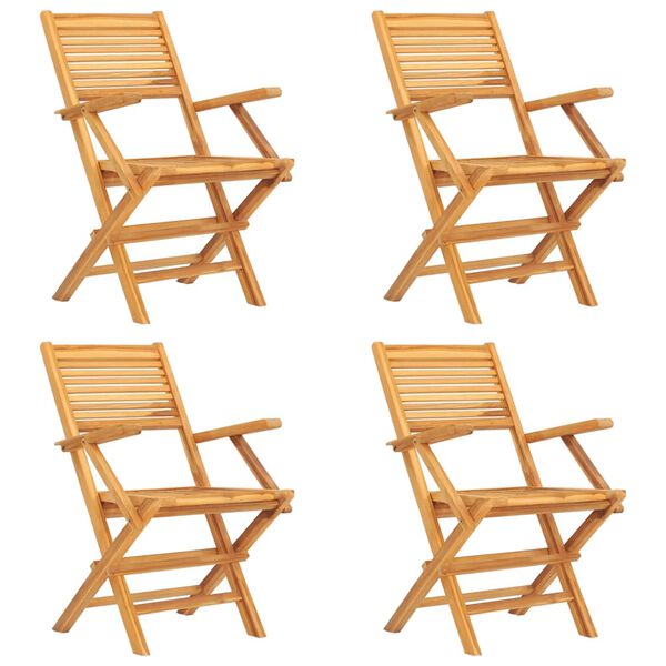 vidaXL 5-tlg. Garten-Essgruppe Massivholz Teak