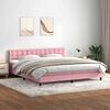vidaXL Boxspringbett mit Matratze & LED Rosa 180x210 cm Samt